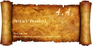 Antal Anatol névjegykártya